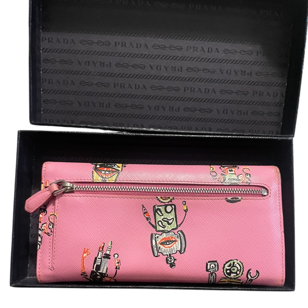 RARE Edition Prada Saffiano Metal Leather Continental Wallet w/ COA & Boxing - Picture 6 of 16
